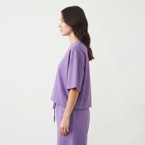 Camisetas personalizadas al por mayor con estampado puff para mujer, conjunto informal de verano, conjunto de dos piezas de camiseta y pantalones cortos para mujer - Product Image 2