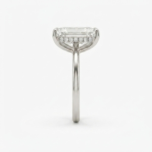 แหวนเพชรทรงรัศมี 4.12 กะรัต ได้รับการรับรองจาก IGI เพชรเพาะเลี้ยงในห้องปฏิบัติการ ประดับเพชรทรงกลมด้านข้าง ตัวเรือนทองคำขาว 10K เครื่องประดับหรูหรา - Product Image 4