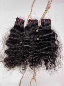 ผมแท้แบบอินเดีย Remy Hair แบบเส้นเดียว  แบบถักเดี่ยว สีดำธรรมชาติ  แบบลอนคลื่น  สำหรับต่อผม - Product Image 2