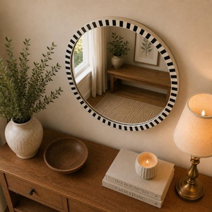 Espejo Decorativo de Pared Hexagonal Moderno con Incrustaciones de Hueso, Hecho a Mano, Decoración Premium para el Hogar, Directo de Fábrica - Product Image 3