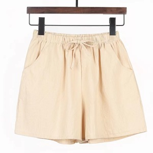 Jupe-short rose pour femme, taille élastique avec cordon de serrage, coupe ample, décontractée, couleur unie, tissu Oxford respirant, taille mi-haute - Product Image 4
