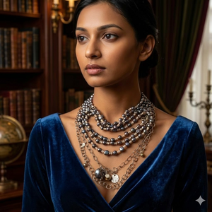 Collier multi-brins en perles de culture des mers du Sud violet foncé de qualité AAA, forme pomme de terre, chaîne à maillons, pour femme, bijoux élégants - Product Image 3