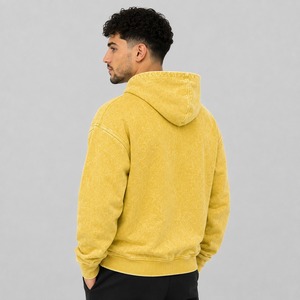 Suéter de Invierno para Hombre de Alta Calidad, 100% Algodón, Lavado Ácido, Color Sólido, Casual, Ecológico, de Secado Rápido, Transpirable, con Cuello de Forro Polar y Logotipo - Product Image 3