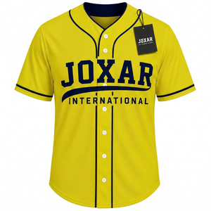 Maillot de baseball Catch Fields unisexe blanc et or à manches courtes avec boutons sur le devant, en polyester anti-humidité, coupe régulière pour adulte - Product Image 1