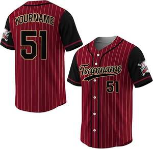 Camiseta de Béisbol Personalizada por Sublimación, Transpirable, Talla Grande, Manga Corta, Venta al Por Mayor, Ropa de Equipo, Secado Rápido, Poliéster, con Botones - Product Image 3