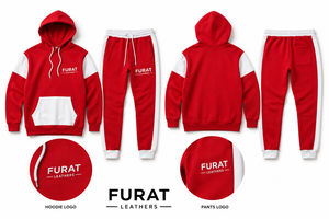 Conjunto Deportivo de 2 Piezas para Hombre FURAT LEATHERS, Pantalones Deportivos Rojos y Blancos con Cierre, Transpirable, Ecológico, Invernal, de Manga Corta - Product Image 3