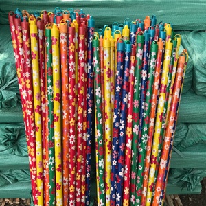 Palo de escoba recubierto de PVC, mango de madera con flores, palos de fregona, precio de fábrica - Product Image 4