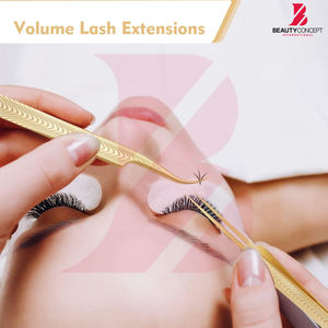 Pinzas para Pestañas Doradas, Pinzas de Punta Fina Curvada a 90 Grados, Pinzas de Volumen con Mango Antideslizante Decorativo, Herramientas para Extensión de Pestañas - Product Image 4