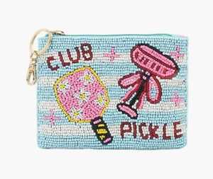 Pochette zippée artisanale en perles Conifer, motif crabe, mini pochette de 4 pouces avec pompon - Product Image 4