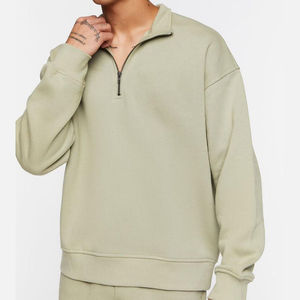 Best Quality Street Style <b>Men's</b> Quarter Zipper Sweatshirts Design Your Own Label Long Sleeve <b>Pullover</b> <b>Men</b> Half Zipper Sweatshirt - Product Image 2