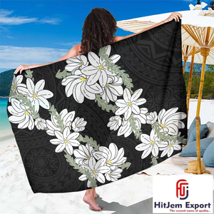 Pareo de plage hawaïen personnalisé, sarong tropical, fabricant de tissus OEM ODM, marque privée, Inde, Fidji, Samoa, Bora Bora - Product Image 2
