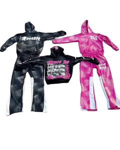 2025 niños Zip up estilo Big Distrreesed bordado logo diamantes de imitación chándal 100% algodón chándal Pakistán básico algodón mezclado - Product Image 1