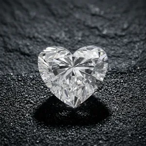 Diamant de laboratoire en forme de cœur de haute qualité, certifié IGI, couleur E, clarté VVS2, cadeau pour l'amour. - Product Image 2