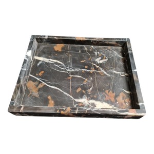 Juego de baño de mármol de lujo de seis piezas, dispensador de jabón rectangular, portacepillos de dientes, bandeja, fácil de limpiar - Product Image 4