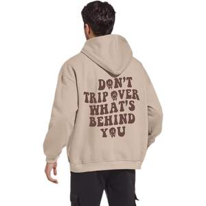 Sudadera con capucha gráfica personalizada para hombre, con slogan inspirador, forro polar, estilo calavera, informal, con bolsillo, antiencogimiento - Product Image 5
