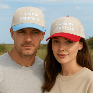 Wholesale Customize Logo Trendy 5 Panel Two Tone Vintage Cotton Fabric Curved Brim Baseball Hat <b>Cap</b> For Men <b>Women</b> - Product Image 4