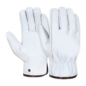Women's Beige <b>Leather</b> Touchscreen Gloves Needle Detection Full Finger Split <b>Cuff</b> <b>Wrist</b>-Length Cashmere Lined Casual Daily Use - Product Image 3