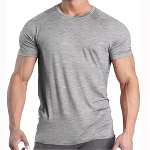 Camiseta Deportiva de Alta Calidad para Hombre, Transpirable, Elástica, de Manga Corta, 95% Algodón, 5% Elastano, Camiseta de Compresión Personalizada - Product Image 3