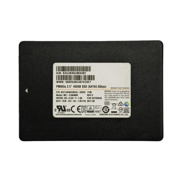 Server Data SSD for Samsung PM863A MZ-7LM480N 480G SATA 2.5" MZ7LM480HMHQ-00005 SSD