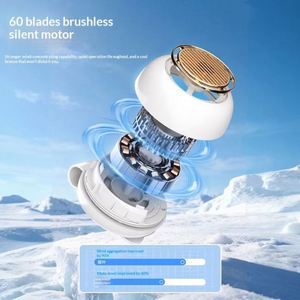 Ventilateur portable sans pales 1000 mAh 2,1 W, rechargeable USB, 5 vitesses, mini, à clipser, à suspendre à la taille, en ABS, effet tourbillon - Product Image 2