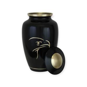 Urne funéraire classique style granit avec finition vert foncé moucheté, bande argentée polie et forme commémorative traditionnelle - Product Image 4