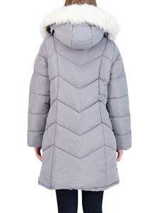 Women's Faux Hood Long Puffer Coat Long Puffer Padded Jacket - Product Image 3