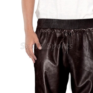 Pantalones Cortos de Cuero Casuales para Hombre, Corte Holgado, con Cordón Ajustable, Estilo Urbano, Nueva Tendencia 2026, Personalizables, en Venta - Product Image 5