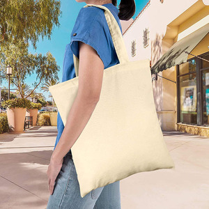 Sac fourre-tout moyen en coton/toile imprimé avec logo personnalisé, bandoulière longue, pour usage sportif, emballage en boîte - Product Image 1