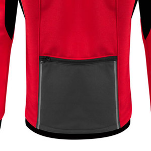 Men's Red Gray Color Blocking Fleece <b>Jacket</b> Windproof Stand Collar <b>Zipper</b> Closure Sporty Style Autumn Wear - Product Image 4