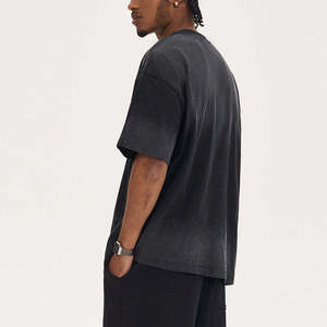 T-shirts Homme Grande Taille de Haute Qualité, Délavés à l'Acide, Colorés, Effet Vieilli et Décoloré par le Soleil, Grammage Lourd, OEM - Product Image 5