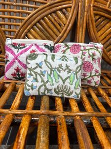 High Quality Vintage <b>Small</b> Coin Pouch Handmade Cotton Quilted Zipper Wallet Floral Print Mini Change <b>Purse</b> Card Holder Key Pouch - Product Image 3