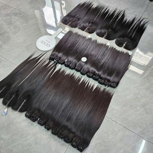 Extensions de cheveux naturels 100 % vierges vietnamiens Remy, lisses, double trame, avec frontal, couleur naturelle, pour femmes noires – Vente en gros - Product Image 3