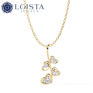 Custom 18K <b>Solid</b> <b>Gold</b> Cute Style Third Party Certified <b>Pendant</b> for Women Round Brilliant Cut Lab Grown Diamond <b>Pendant</b> - Product Image 1