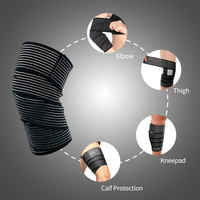 Attelle de genou en néoprène hautement élastique et respirante, réglable, avec sangle de compression cuisse-mollet et support de cheville pour l'haltérophilie