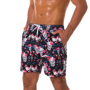 Shorts de Playa para Hombre con Estampado Floral, Secado Rápido, Cintura con Cordón, Estilo Casual con Bolsillos, Corte Medio - Product Image 4