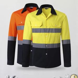 Combinaison de travail ignifuge pour homme, noire avec bandes réfléchissantes jaunes, en polyester, vêtement de sécurité - Product Image 2