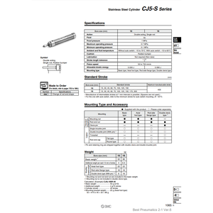 กระบอกสเตนเลสนิวเมติก SMC CDJ5D10SV-15-B ชิ้นส่วนนิวเมติก - Product Image 3