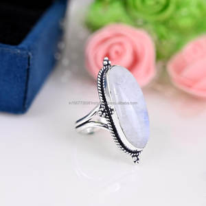 แหวนพลอย June เงินสเตอร์ลิง925ทำด้วยมือแหวนพลอยทำด้วยมือสไตล์โบโฮสำหรับวันครบรอบการหมั้นแบบคลาสสิกเครื่องประดับเงินมูนสโตน - Product Image 3