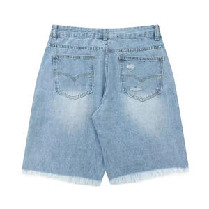 Shorts en jean vintage amples pour hommes, style streetwear, personnalisables, pour l'été – Vente en gros - Product Image 5