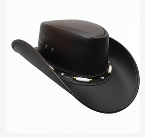 Chapeau Fedora en feutre style cowboy pour hommes et femmes, à carreaux, réglable, à large bord, fait main, pour l'équitation, l'extérieur, mode, personnalisé - Product Image 1