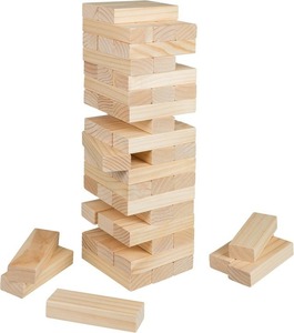 Juego de Torre de Bloques de Madera con Esquinas Cuadradas, Juego de Mesa Educativo de Destreza para Diversión Familiar, 2 Jugadores - Product Image 3