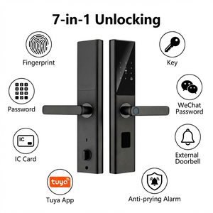 Cerradura Inteligente para Apartamentos y Hoteles - 7 Métodos de Desbloqueo, Compatible con Tuya, Aplicación para Puerta de Madera, 360 mm, Aluminio de Grado Aeronáutico C <span class=keywords><strong>Z2</strong></span>-T - Product Image 1