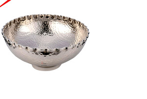 Plateau de service en métal au design moderne avec finition dorée, centre de table pour hôtels, bol pour bonbons et salades - Product Image 3