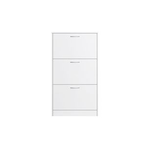 Scarpiera Moderna Bianca a 3 Livelli in Legno per Ingresso, Mobile Scarpiera Stretta con Organizer per Casa o Appartamento - Product Image 4