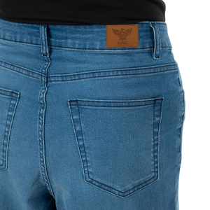 Jean en denim décontracté bleu pour homme, coupe droite, jambe large, polyester/coton, séchage rapide, délavé, streetwear quotidien - Product Image 4