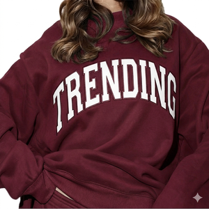 Sudadera de punto extragrande para mujer con estampado de letras blancas, cuello redondo, manga larga, informal, para otoño - Product Image 4
