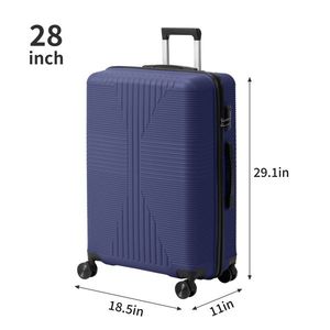 Set di Valigie 4 in 1 Blu Navy in PP con Trolley Senza Serratura TSA 16in 20in 24in 28in - Product Image 6