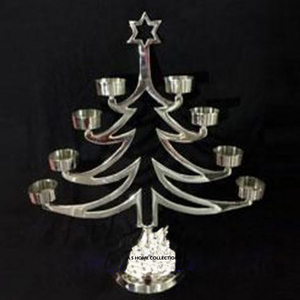 Exclusivo Portavelas de Plata para Sublimación, Centro de Mesa Decorativo para Navidad, al Mejor Precio - Product Image 1