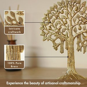 Escultura de Latón Hecha a Mano de 7 Pulgadas del Árbol Kalpvriksh de Behoma para Decoración Moderna del Hogar - Product Image 6