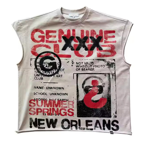 Débardeur Streetwear Entièrement Personnalisable 2026 – 100% Coton Lourd, Motif Graphique, Unisexe, Tendance Décontractée - Product Image 2